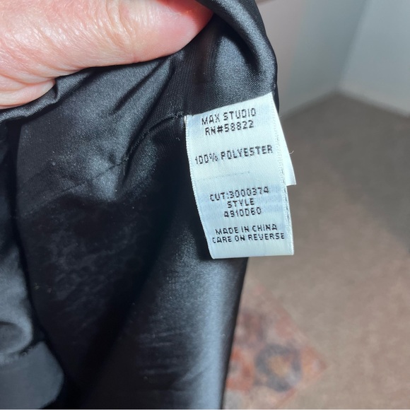 Max Studio XL Black White Geometric Shift Dress Long Sleeve VNeck Lined Mod-mini - Picture 6 of 13